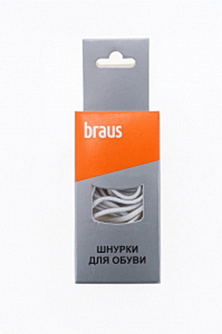 3315 Шнурки BRAUS 100 см эластичные Белые