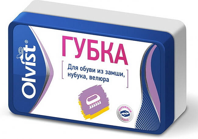 90111 OLVIST Губка д/замши МАЛАЯ длина 7см